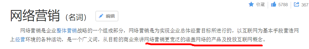 百度百科的网络营销解释