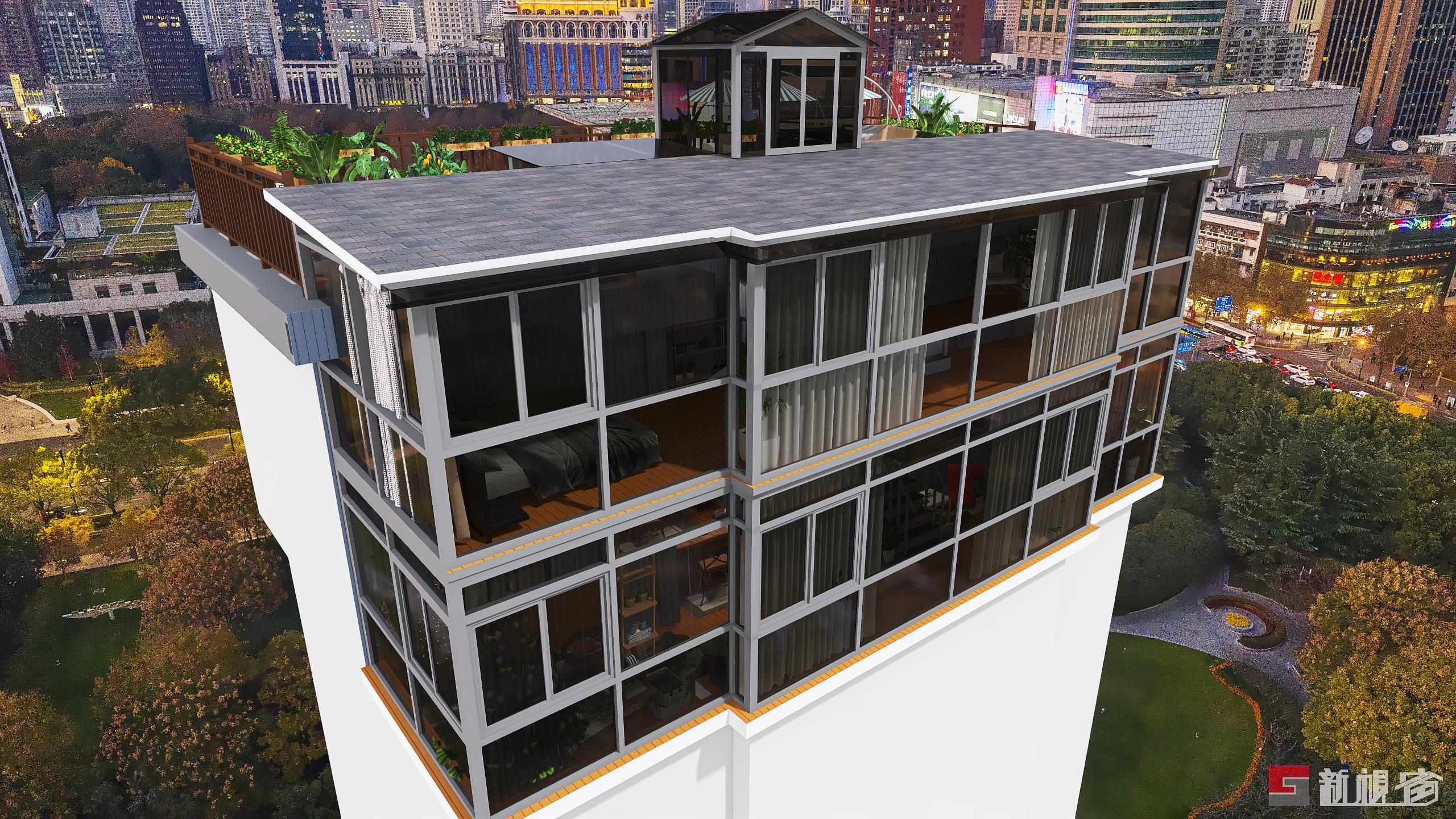 重庆 九里晴川露台双层阳光房设计-阳光房案例-新视窗景观-新视窗景观