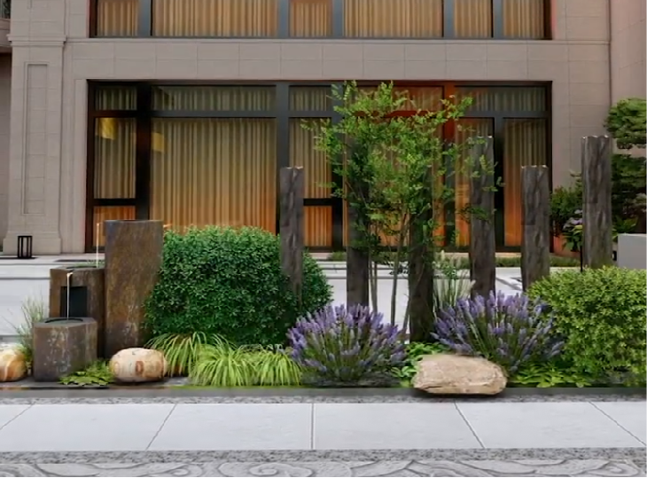 门进来,入户区开阔平台,沿路走有阳光房休闲区,还有后院的菜地花池