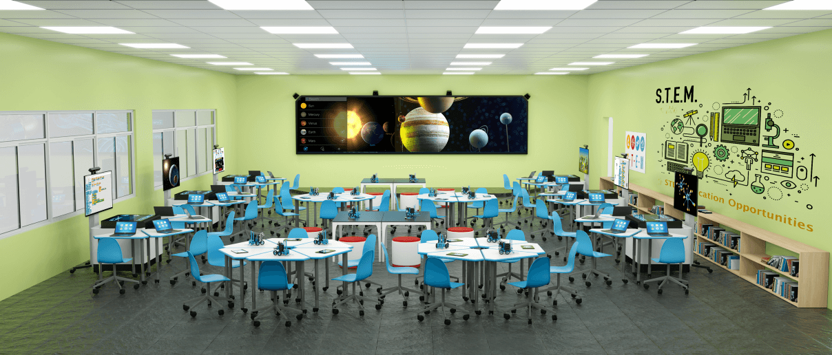 现实专利技术应用于教学与培训环节,基于vr软硬件产品建立的全息教室