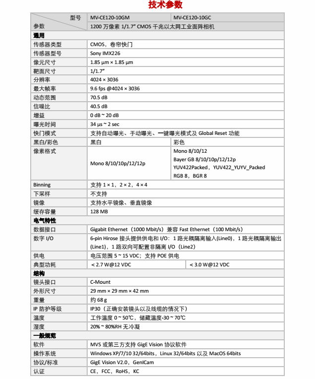 MV-CE120-10GMMV-CE120-10GC说明书2