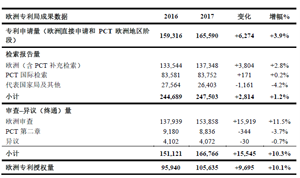 表1 欧洲专利局成果信息