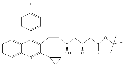 杂质对照品结构式-zzh10--3R,5S,6Z-7--2-环丙基-4-苯基-3-喹啉-基--3,5-二羟基-6-庚酸叔丁酯-Z-匹伐-2