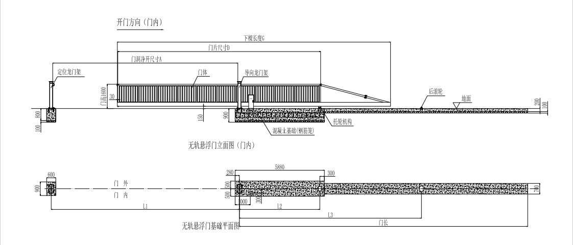 工业无轨门图纸