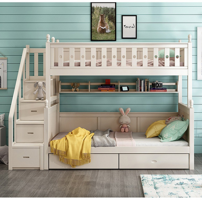 成人橡木母子床上下床实木双层床两层儿童床高低床子母床男女孩