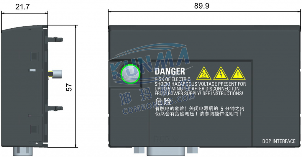 西门子变频器V20外接BOP与BOP接口模块