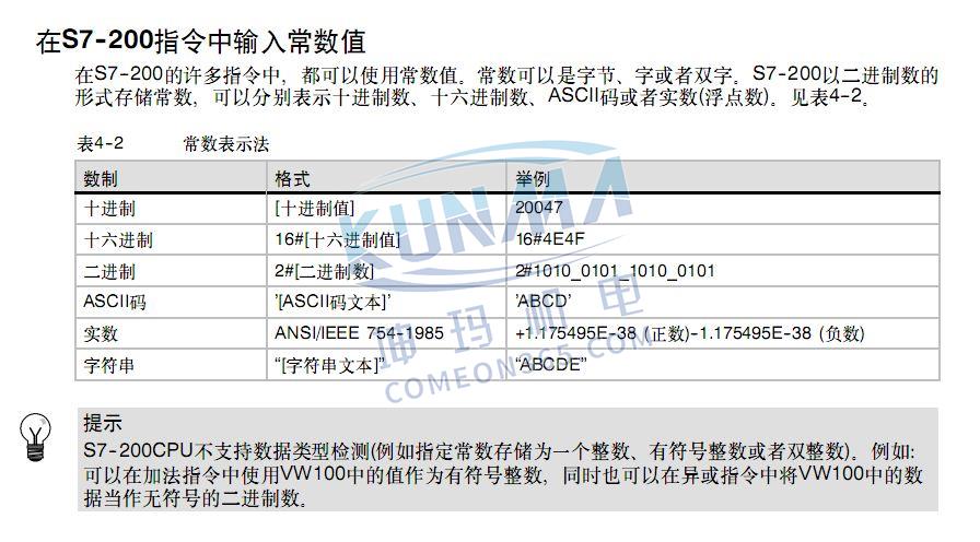 西门子plc十进制如何写？