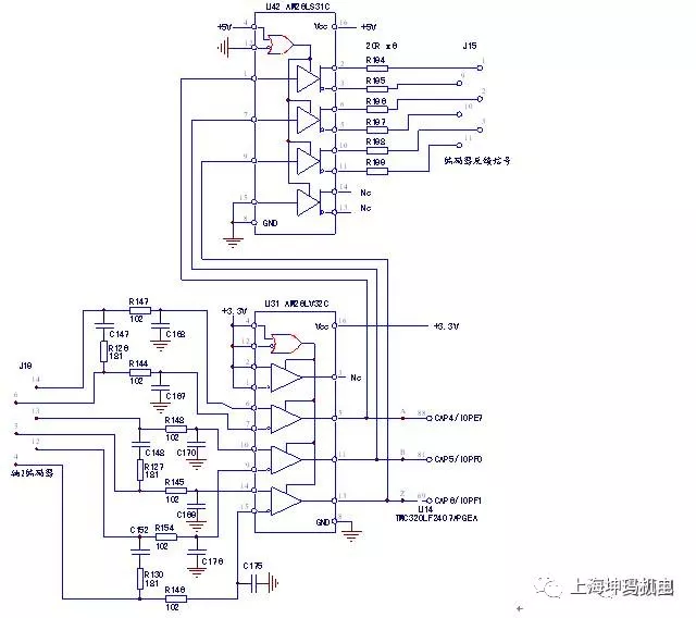 編碼器信號傳輸電路上圖為交流伺服驅動器的一個電路實例,發生相關