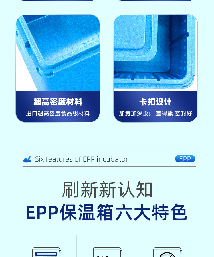 62升蓝色EPP泡沫箱,食品保温箱,冷链运输保温箱,epp保温箱批发厂家,泡沫箱厂家