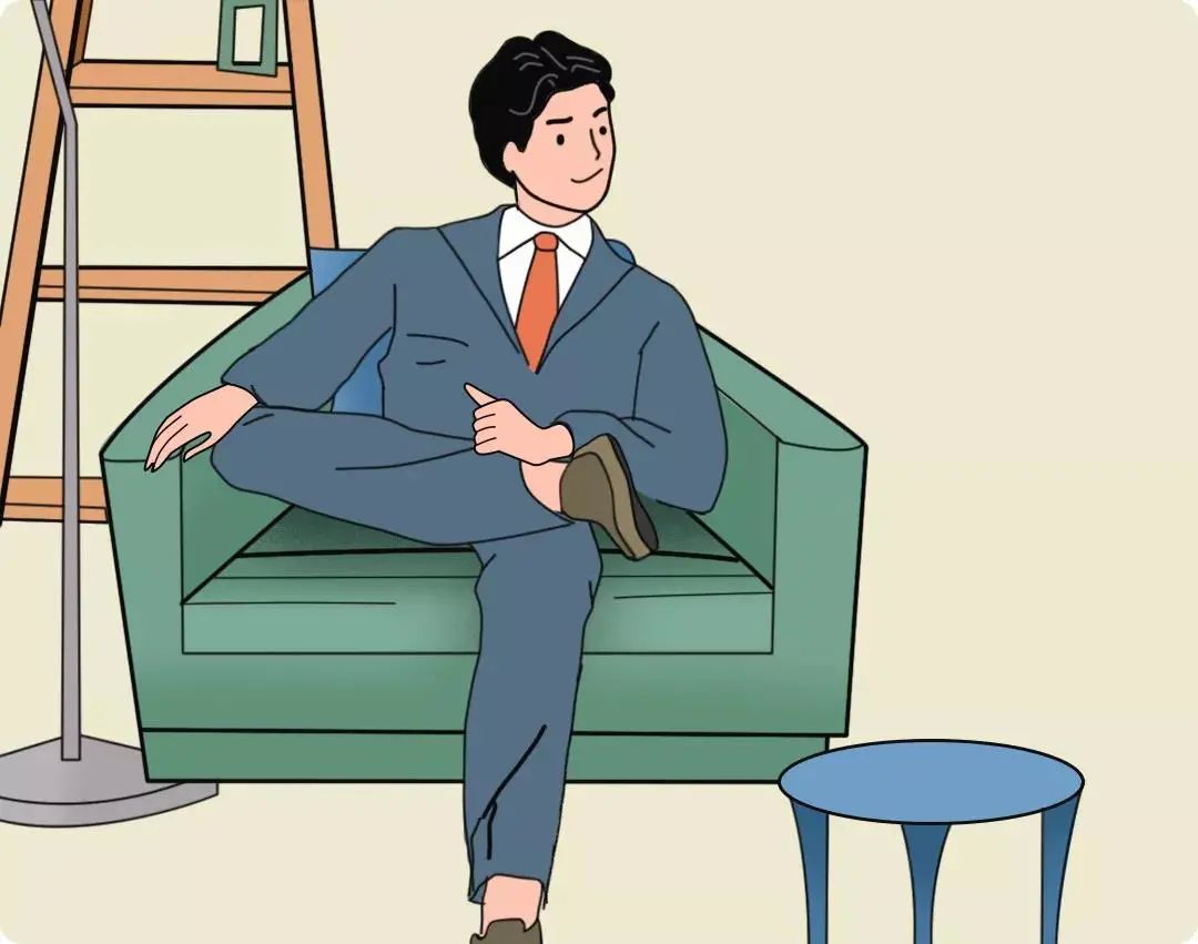 男生跷二郎腿动漫图片
