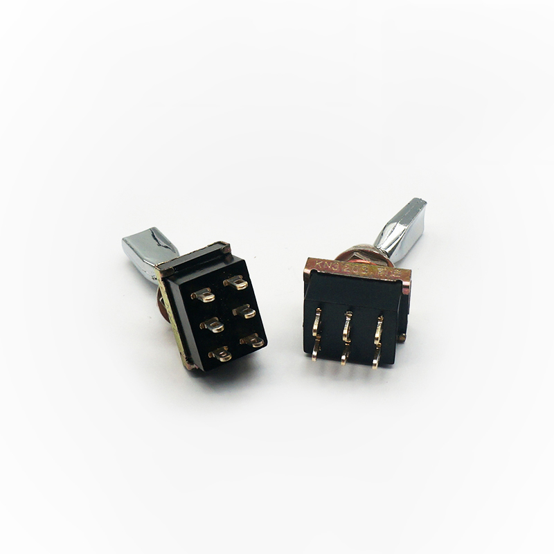 钮子开关kn3203a六脚三档钮子开关开孔12mm千洲