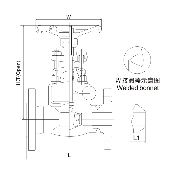 锻钢法兰闸阀700