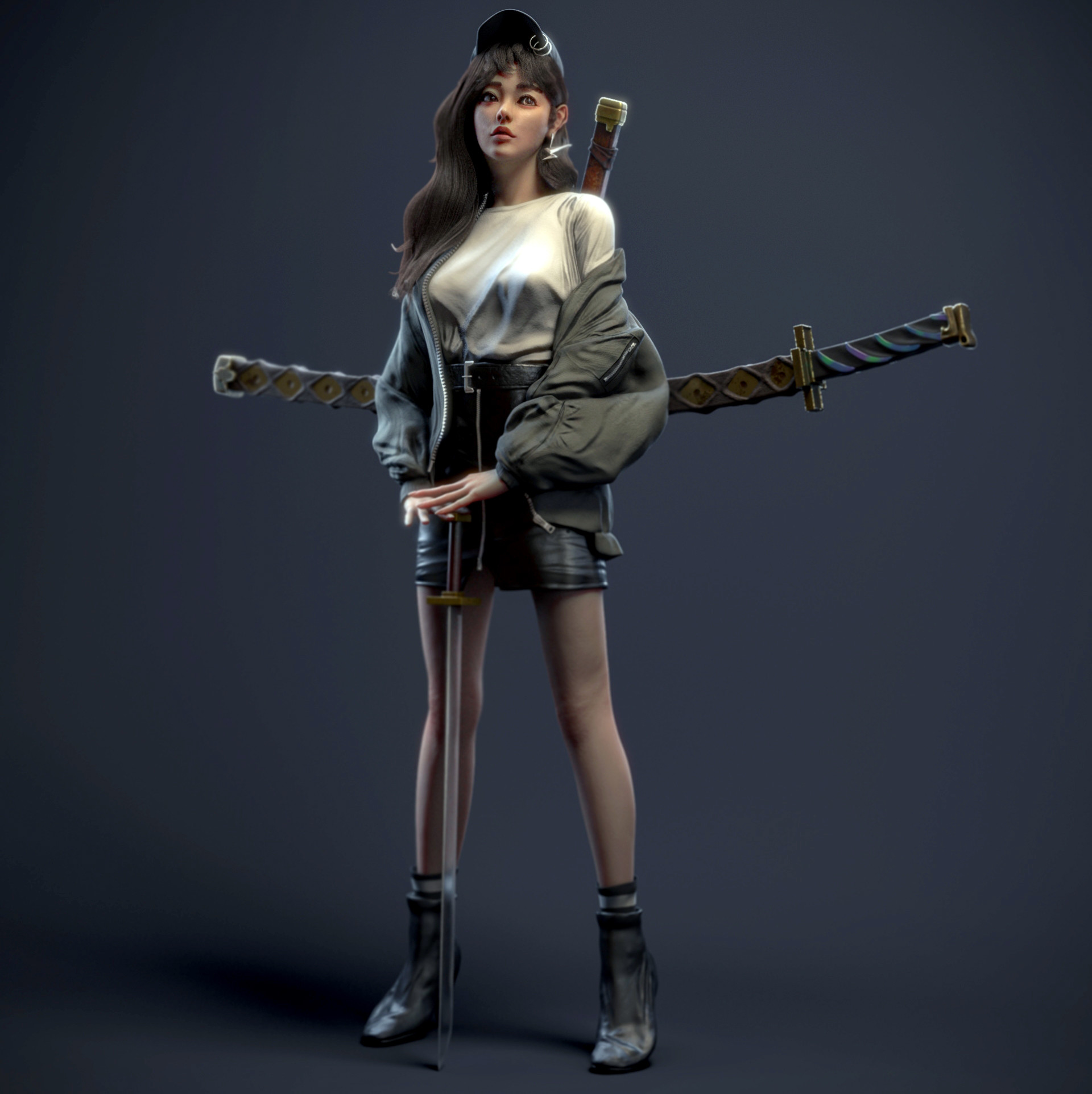 3D角色模型欣赏：3D设计师 Yihao REN 女性3d角色 作品欣赏 - 哔哩哔哩