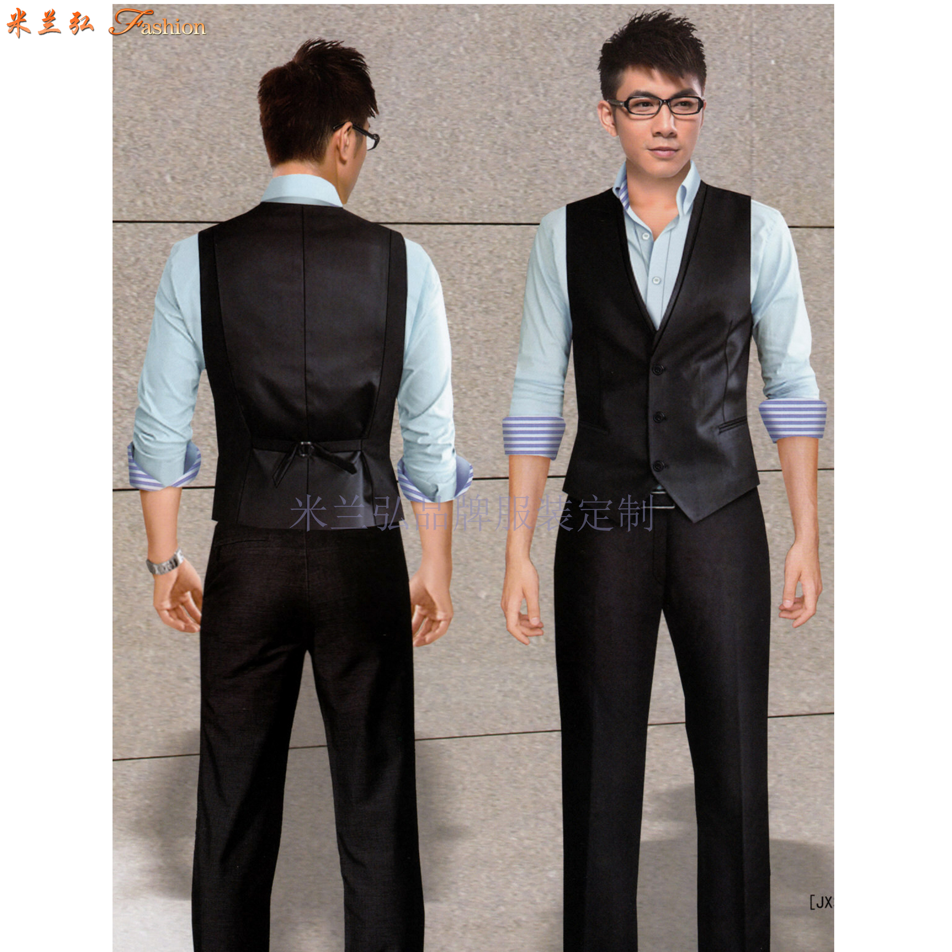 「北京西服定制图片」男士西服搭配1外套1裤子-米兰弘西服品牌-3
