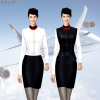 「夏季空姐服」批发定做空姐服夏季短袖套装厂家-米兰弘服装-2