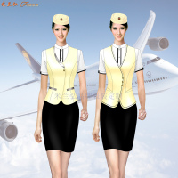 「夏季空姐服」批发定做空姐服夏季短袖套装厂家-米兰弘服装-3