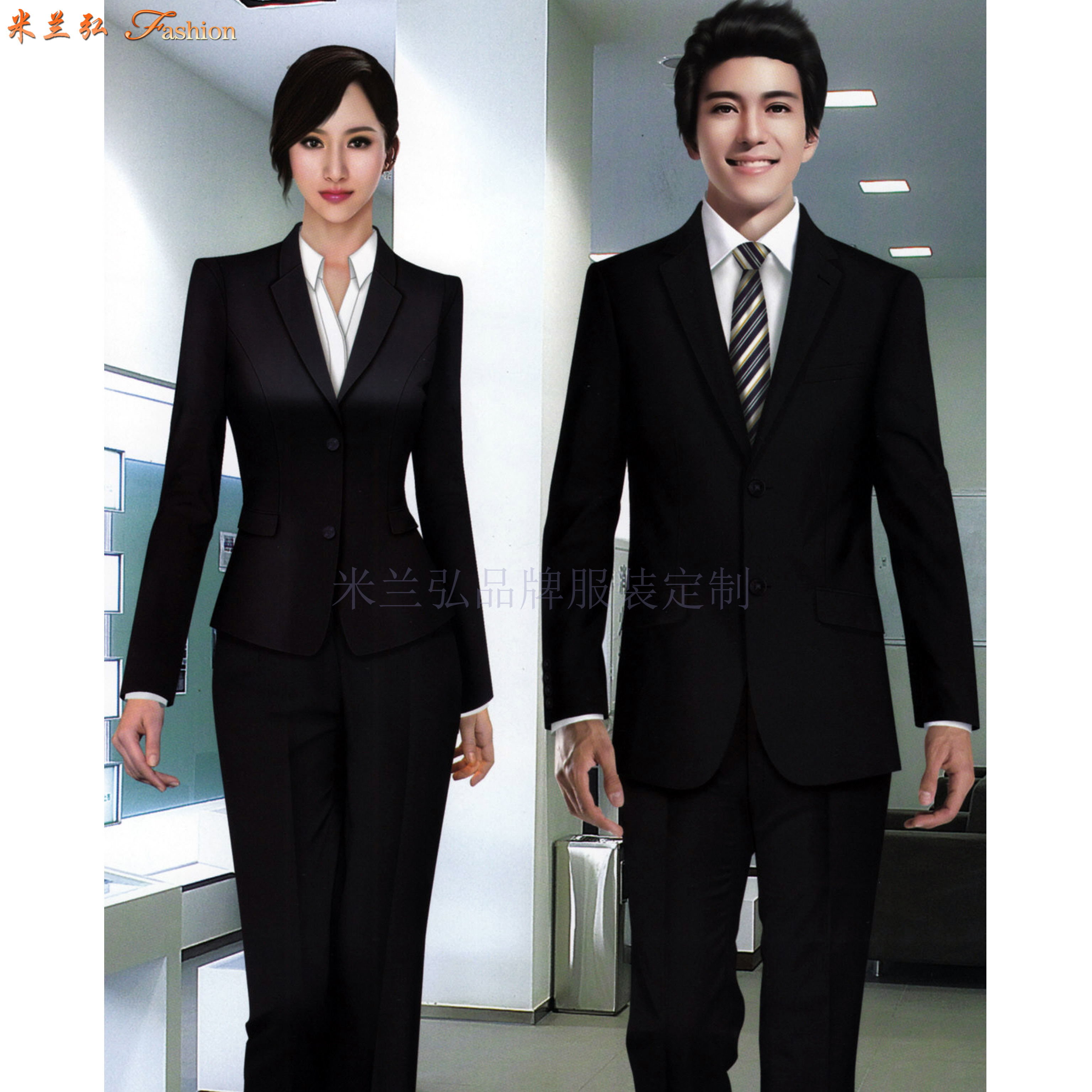中国商业银行工作服定做_银行员工服装定制-米兰弘服装-3