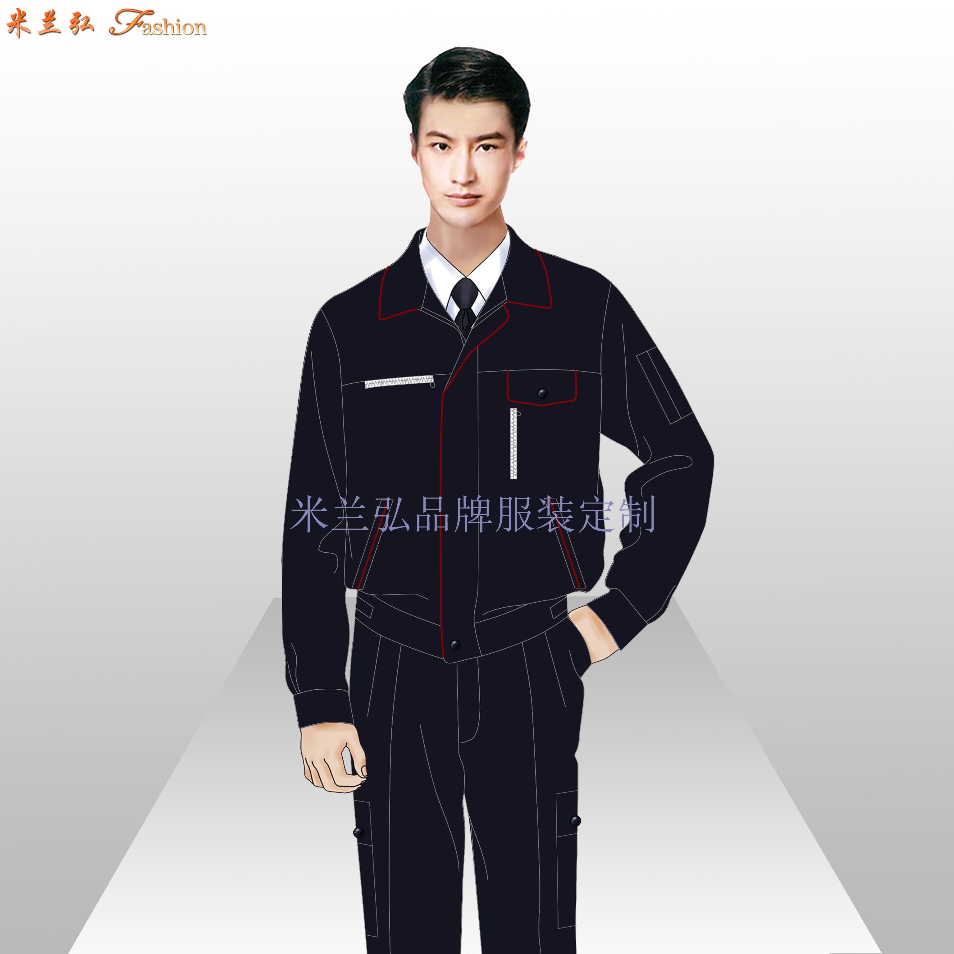 北京物业工作服定做-工程部工服价格-米兰弘服装厂家-1