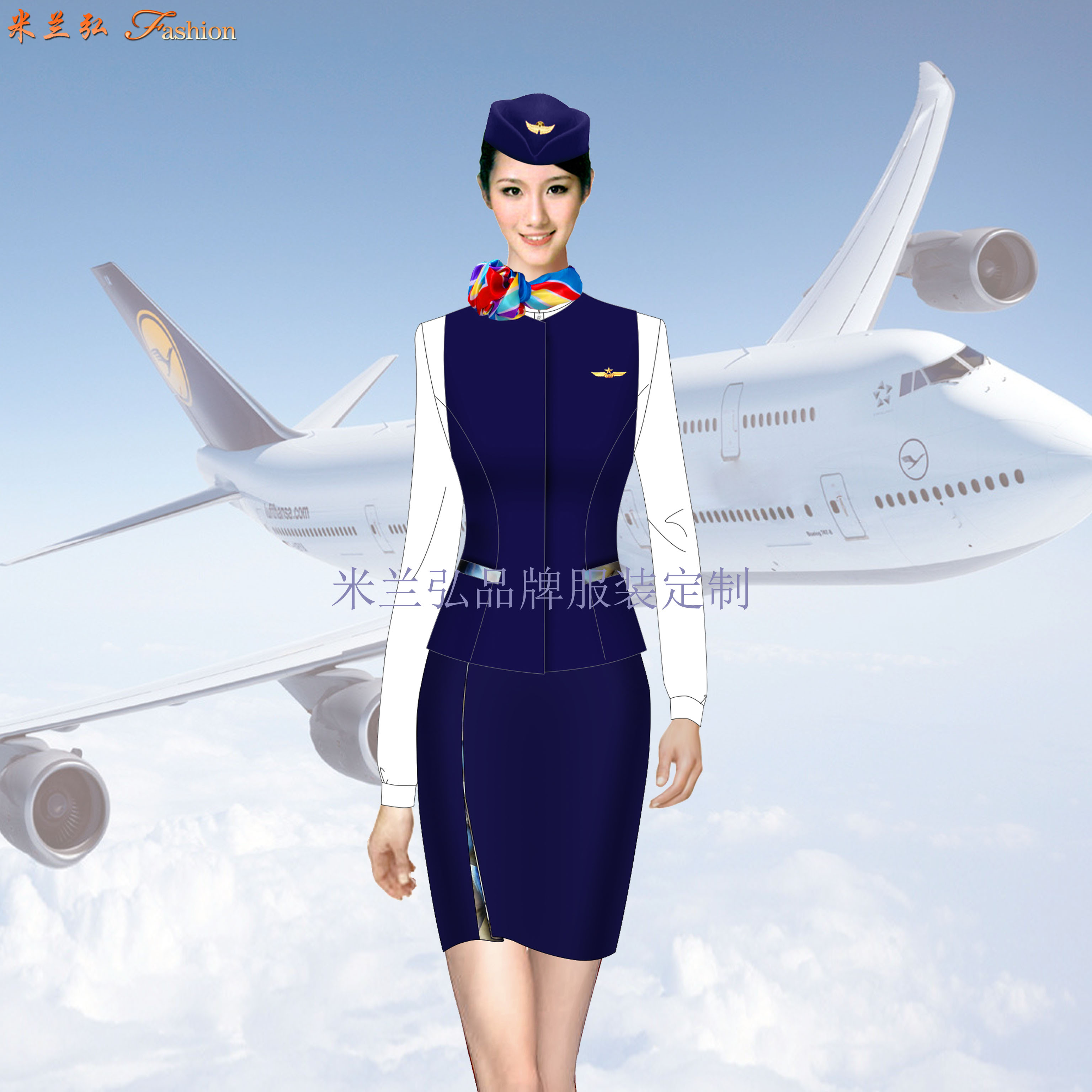 北京空姐服公司_首都国际机场空姐服-米兰弘空姐服厂家-3