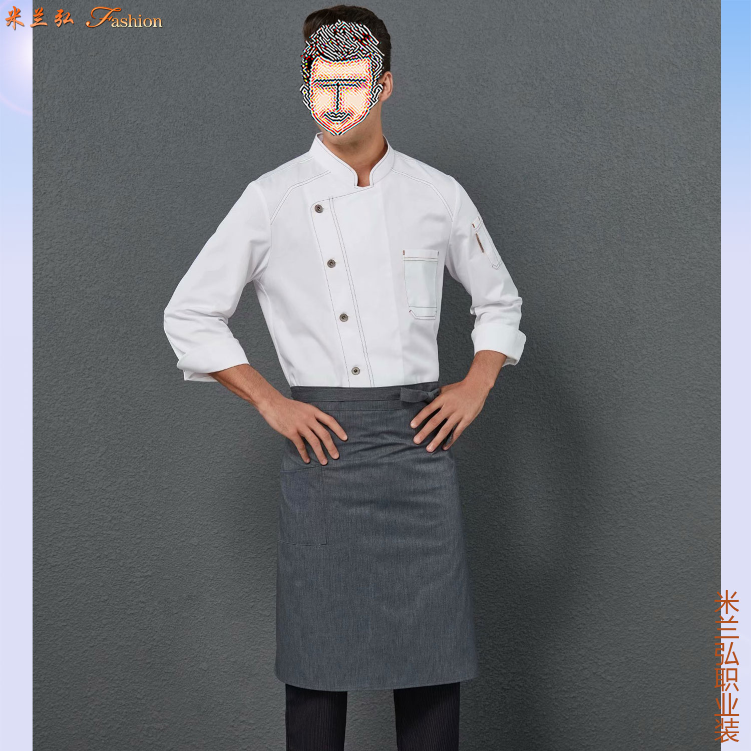 中式长袖厨师服图片4