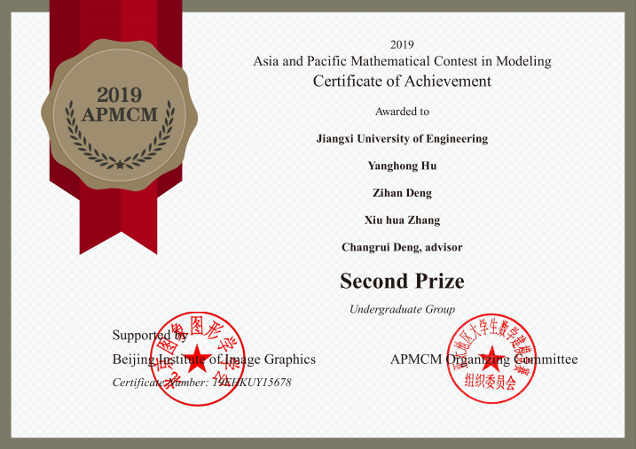 江西工程学院再次夺取国际数学建模大赛二等奖