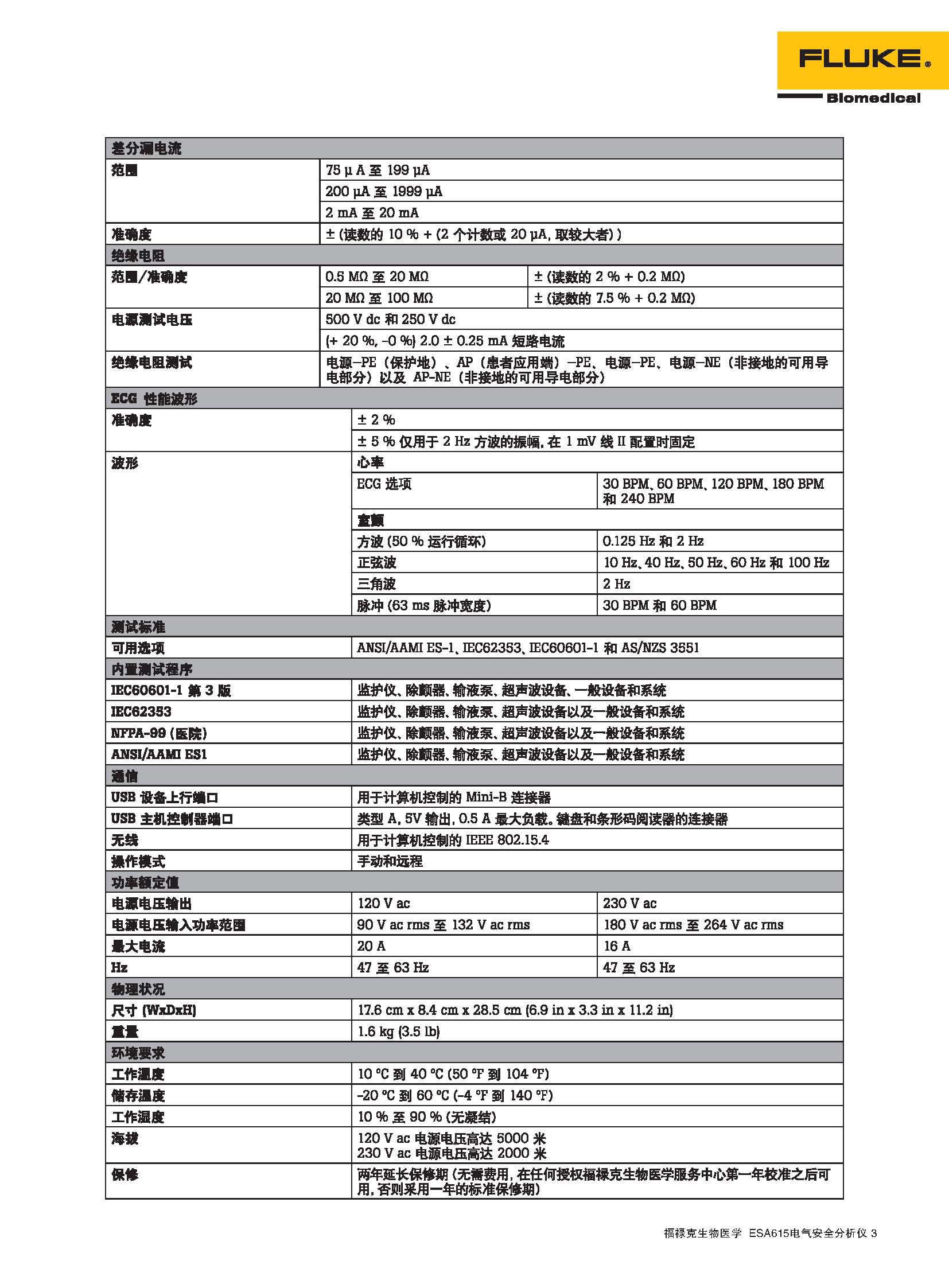 FLUKEESA615电气安全分析仪技术参数中文2012.6_页面_3