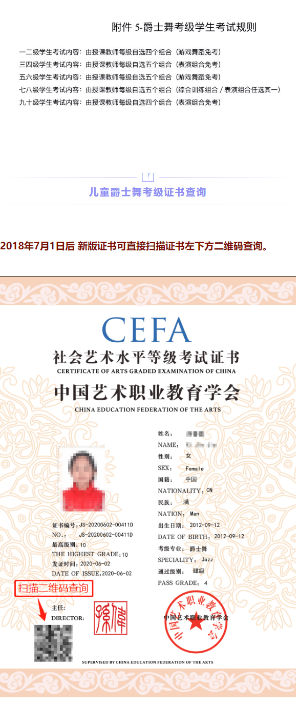 【艺海安娜舞蹈】儿童爵士舞等级考级简介及证书查询