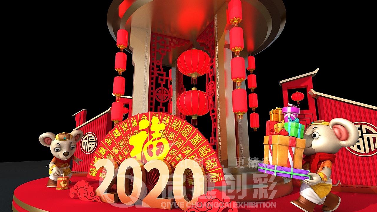 新年美陈-万达广场中庭2020-2020鼠年美陈-2