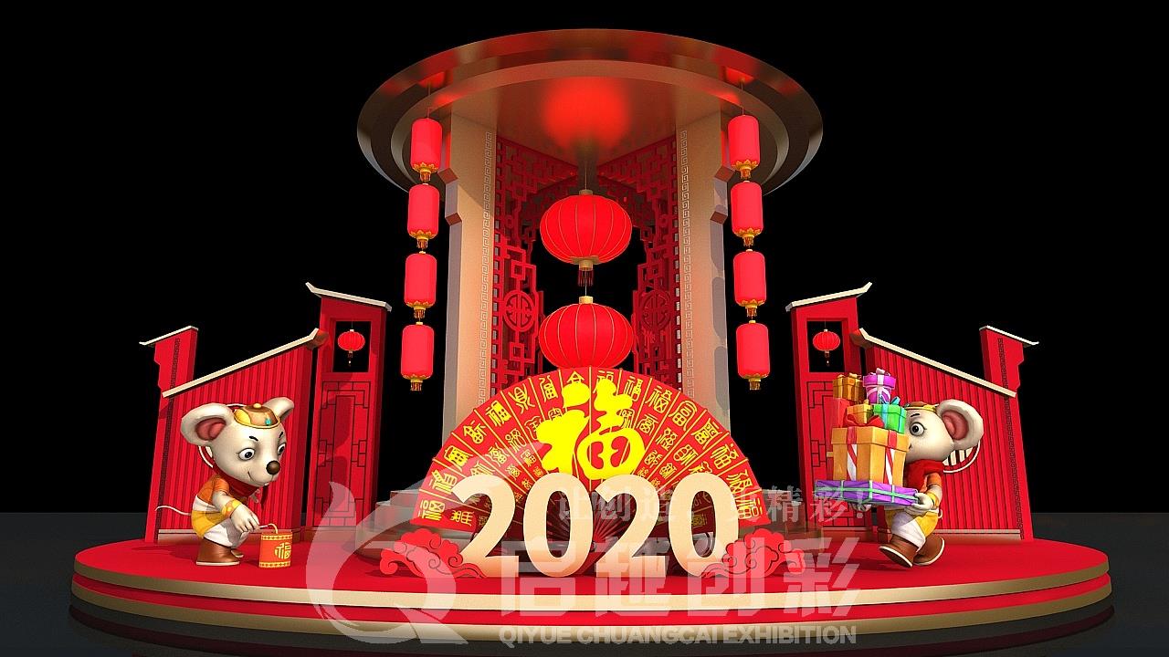 新年美陈-万达广场中庭2020-2020鼠年美陈-3