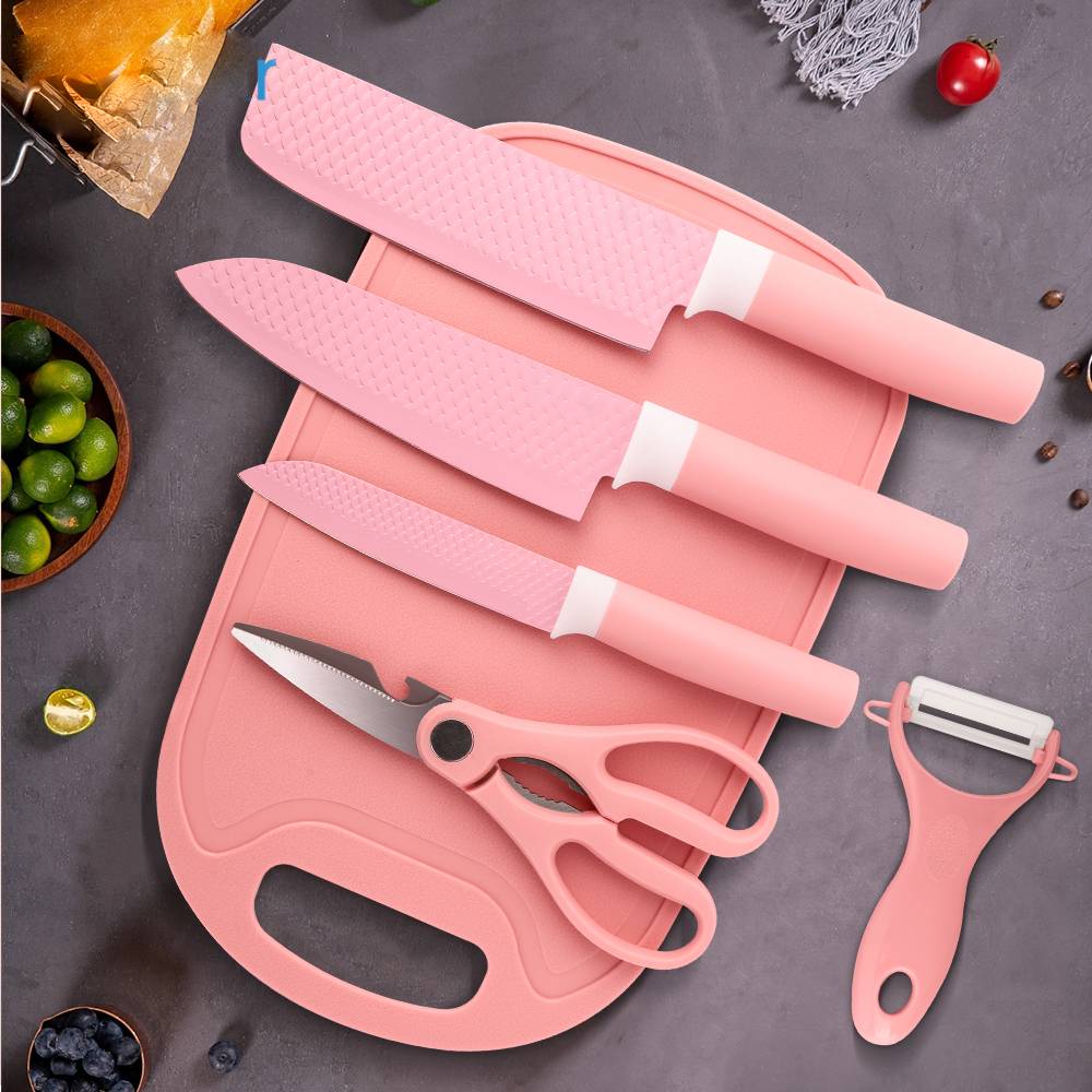 粉色六件套装刀