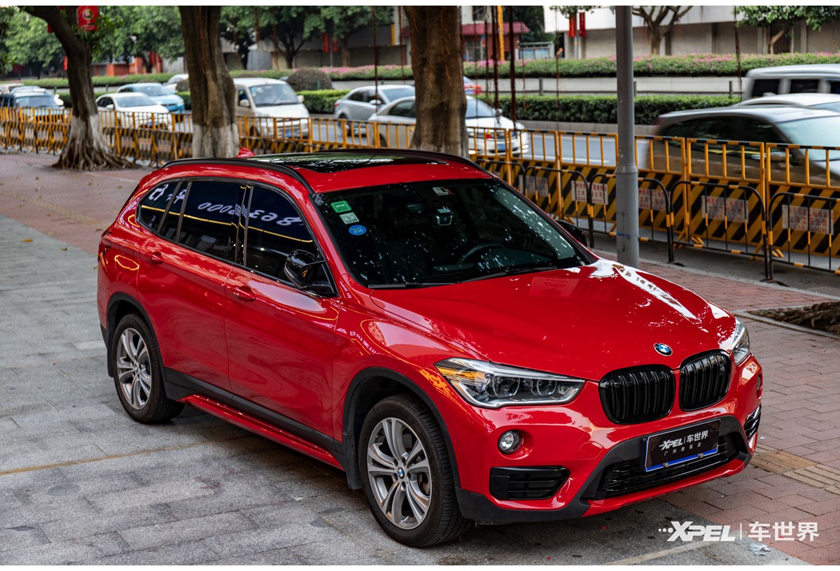 墨尔本红|宝马x1贴xpel lux plus隐形车衣,车世界汽车贴膜