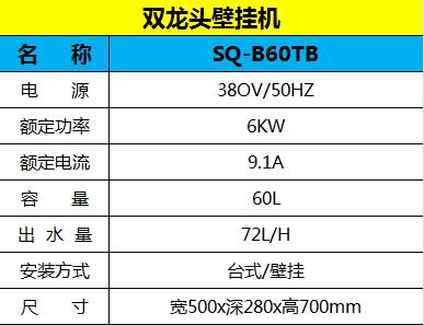 SQ-B60TB步进式双龙头壁挂机介绍