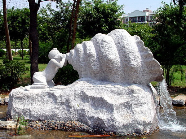 雕塑小品园林海螺雕塑