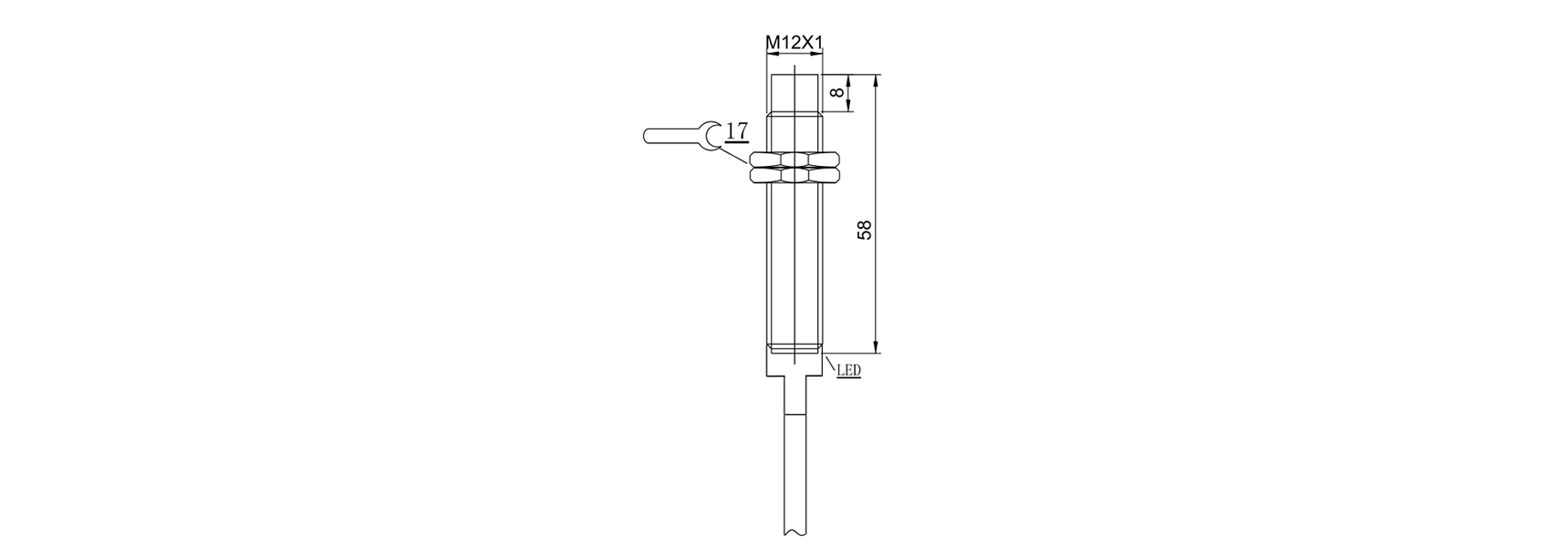 M12标准壳体非齐平出线50mm