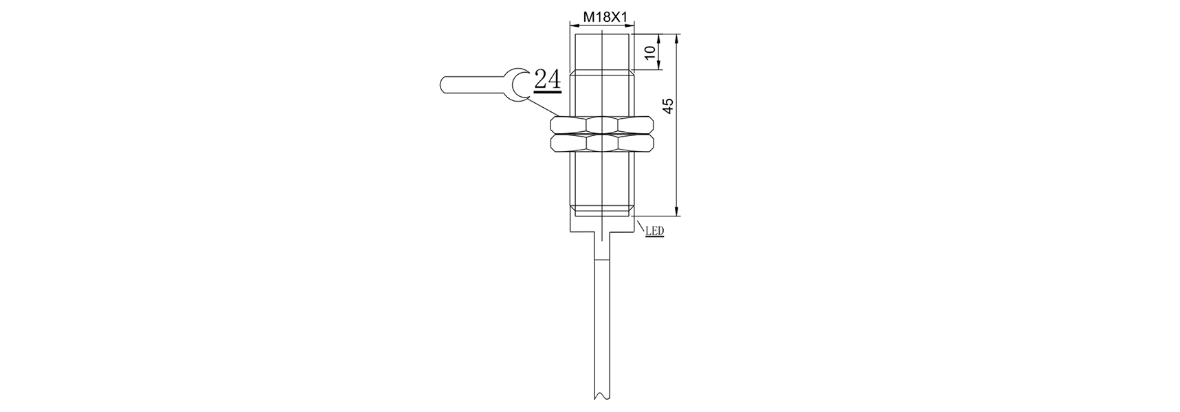 M18非齐平短壳体35mm尺寸