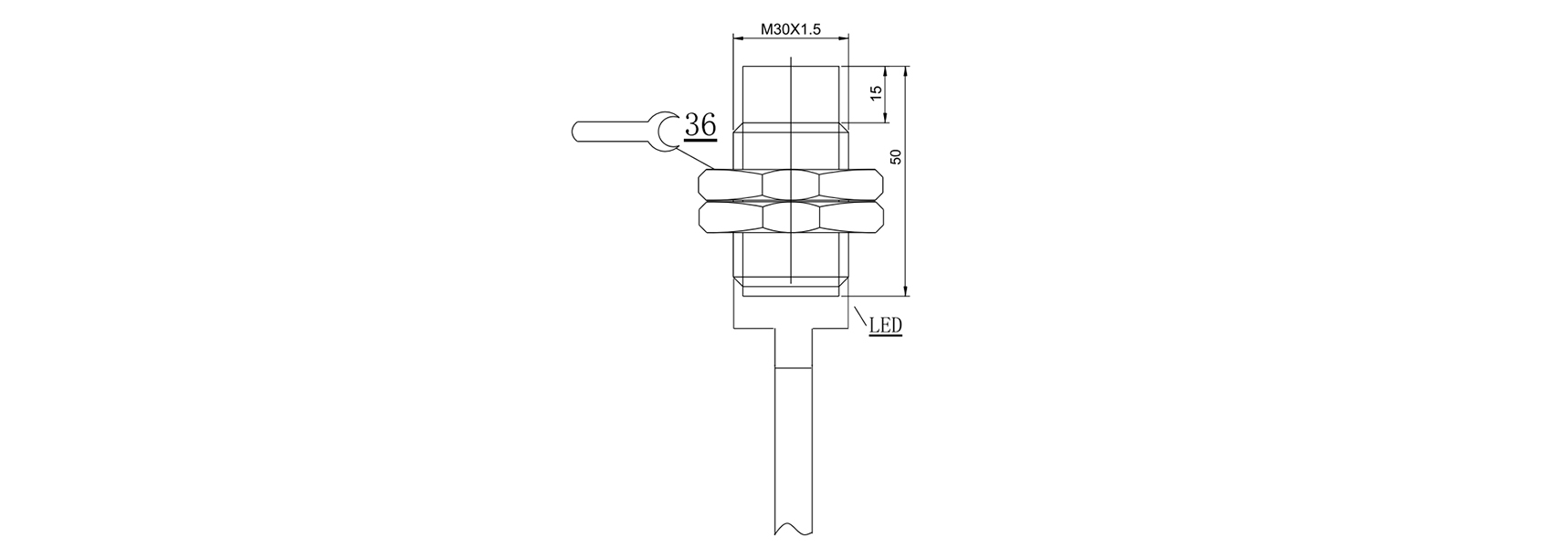 M30x1.5mm短壳体35mm非齐平出线