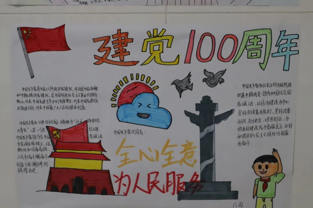 迎百年建党日,圆中国复兴梦——纪念建党一百周年手抄报展——寿光