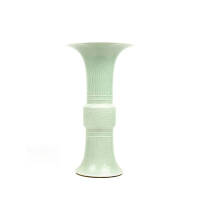 1.清康熙豆青釉芭蕉花卉纹花觚small