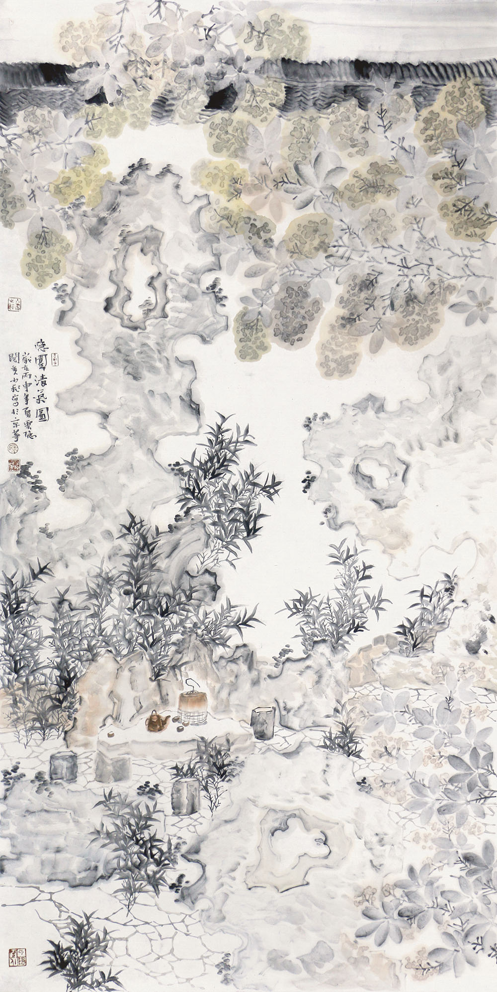 王小飞《隐园清气图》69x138cm