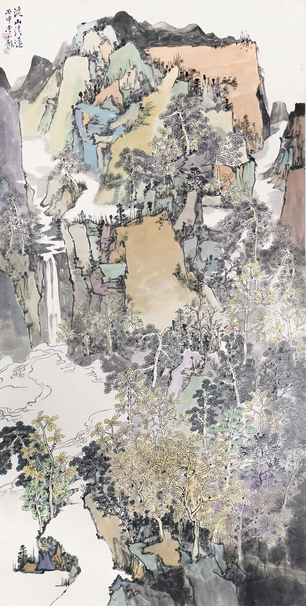 李小龙《溪山清远》96×138cm