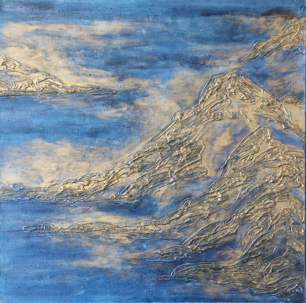 2.詹滢《山之上之一》80×80cm2013年综合材料