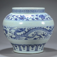 31.元青花缠枝花龙纹罐small