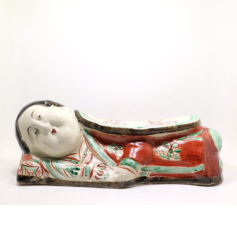 44.金红绿彩风花雪月纹人形瓷枕small