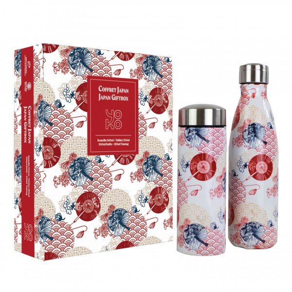 Box of 1 500 ml bottle and 1 350 ml teapot Japan Isothermal Range