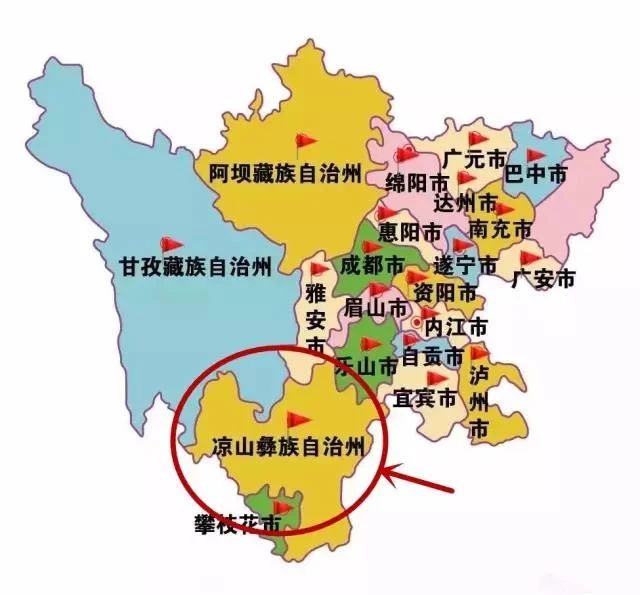 四川大凉山地图图片