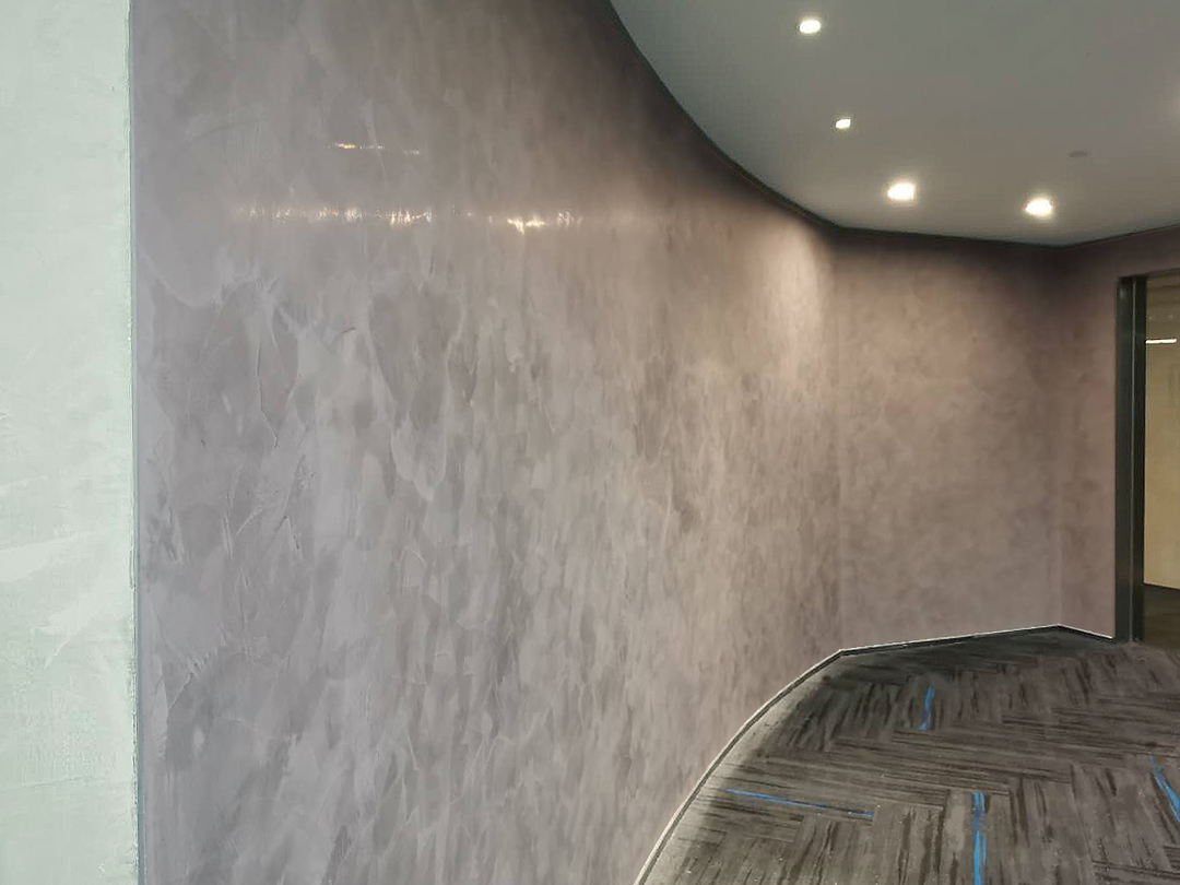 仿爵士白大理石漆艺术效果耳博匠广州分公司办公楼项目