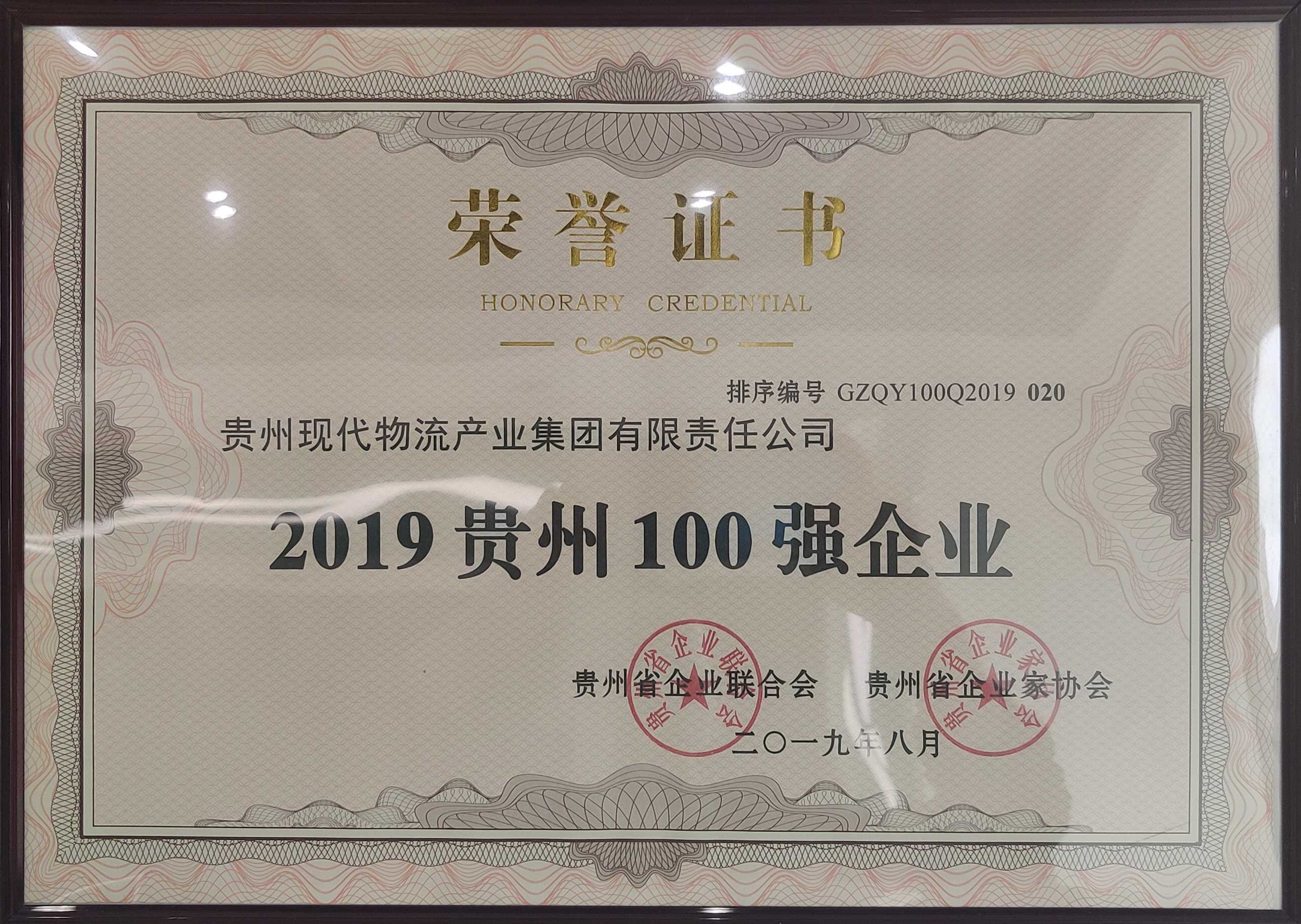 2019年贵州100强企业