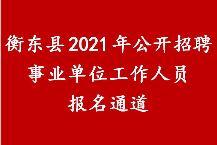 衡东县2021年公开招聘事业单位工作人员报名通道