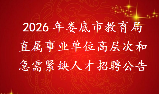 2026年娄底市教育局直属事业单位高层次和急需紧缺人才招聘公告