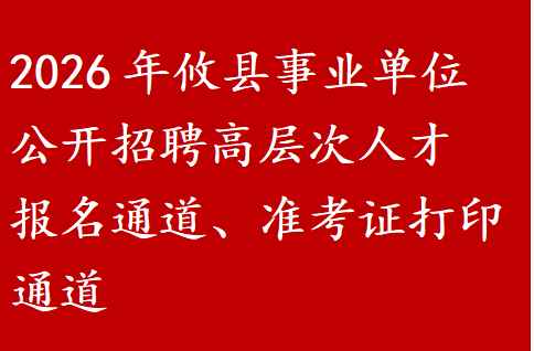 2026年攸县事业单位公开招聘高层次人才报名通道、准考证打印通道
